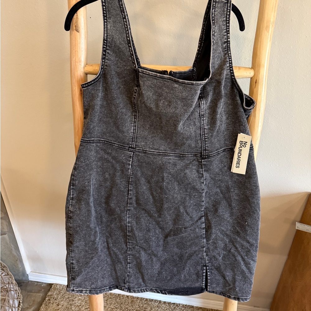 NWT no boundaries Black Denim Sleeveless Dress